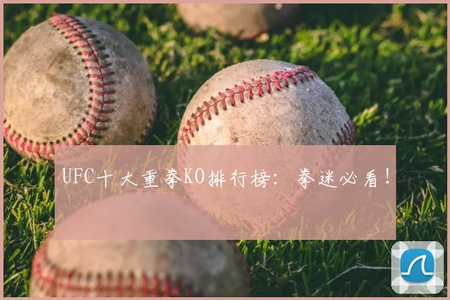 UFC十大重拳KO排行榜:拳迷必看!